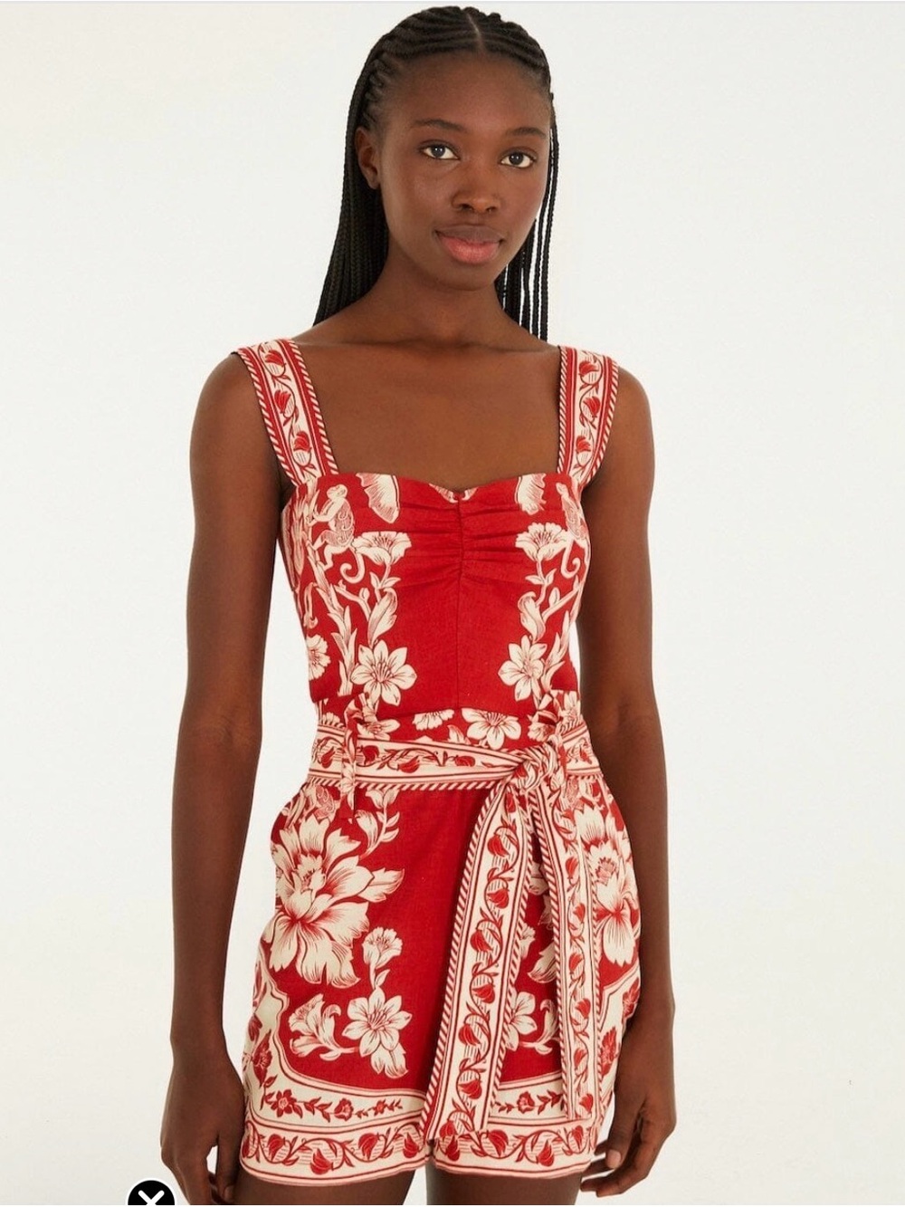 Farm Rio NWT Red Guanacaste Belted Romper XS